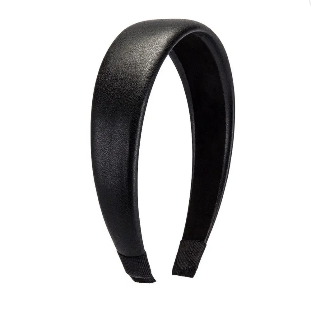 Revolve Shashi Black Faux Leather Lilith Headband